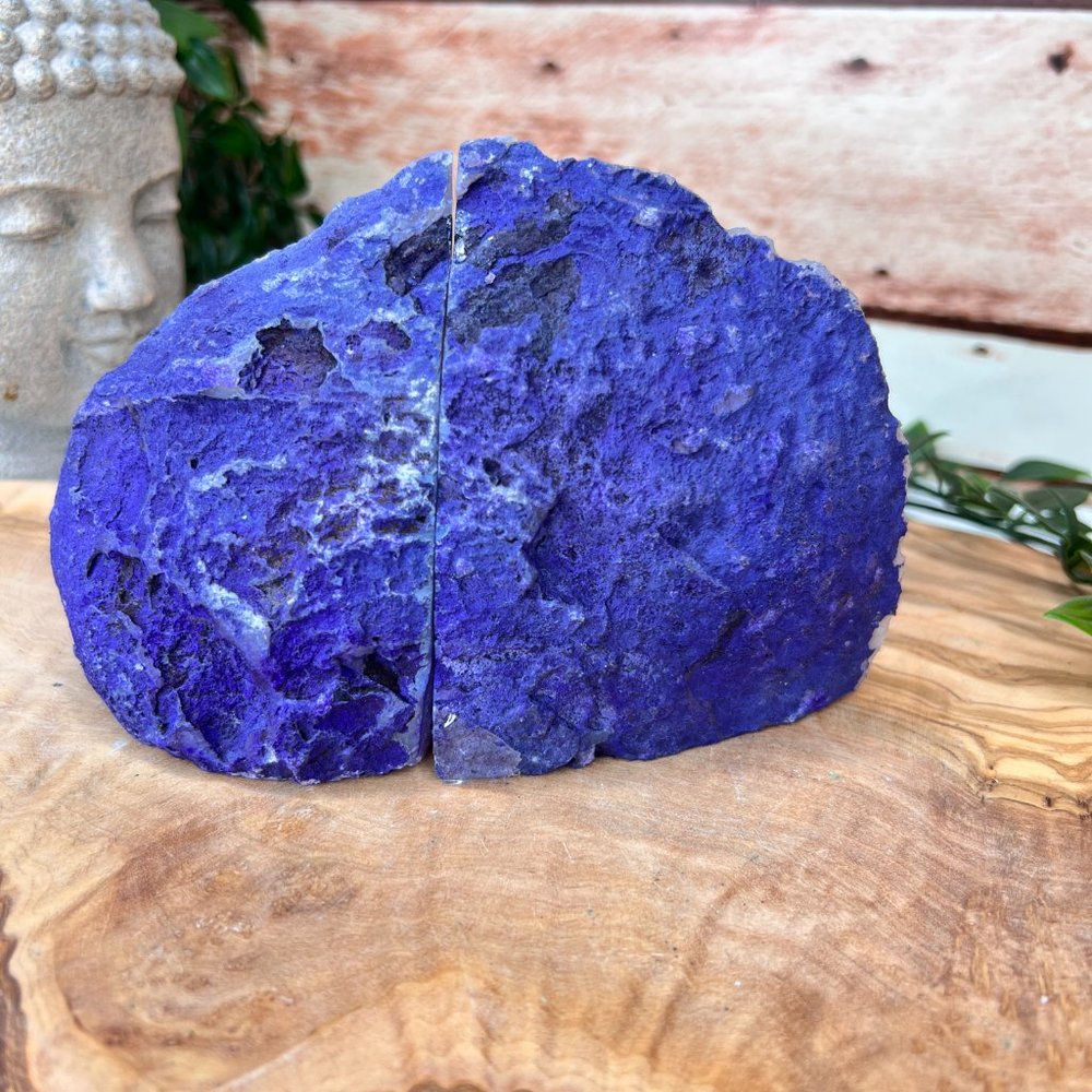 4" Purple Agate Crystal Bookend Pair - Geode Bookend - Boho Home Decor - Picture 12 of 12